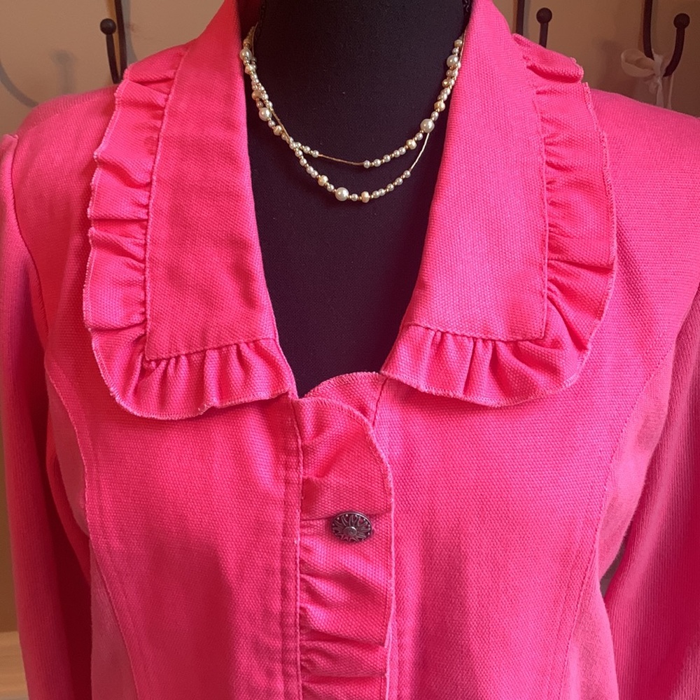 *Caprice Bright BarbieCore Ruffles Color Jacket SZ.L - Picture 2 of 11